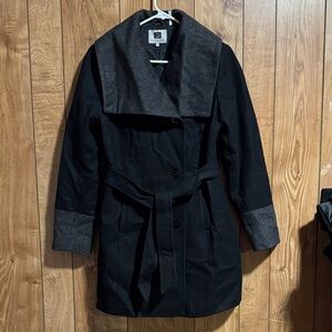 Laundry by Design Black and Gray Trench Coat